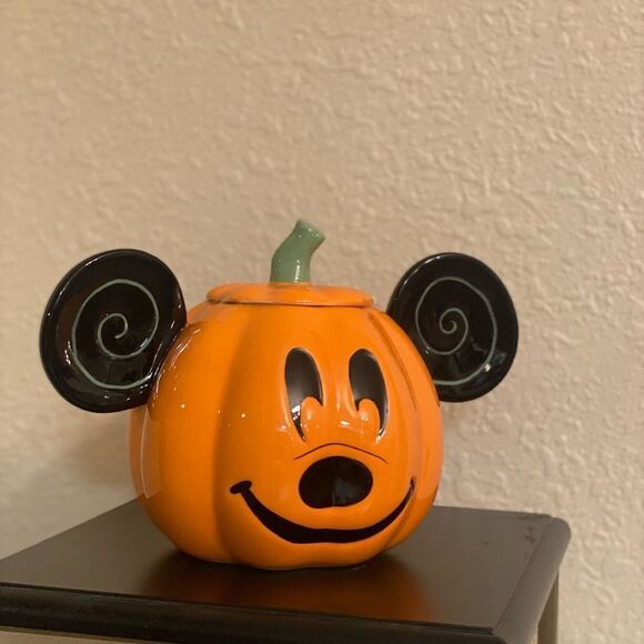 Mickey Mouse Pumpkin Cookie Jar Halloween NWT - Picture 3 of 5